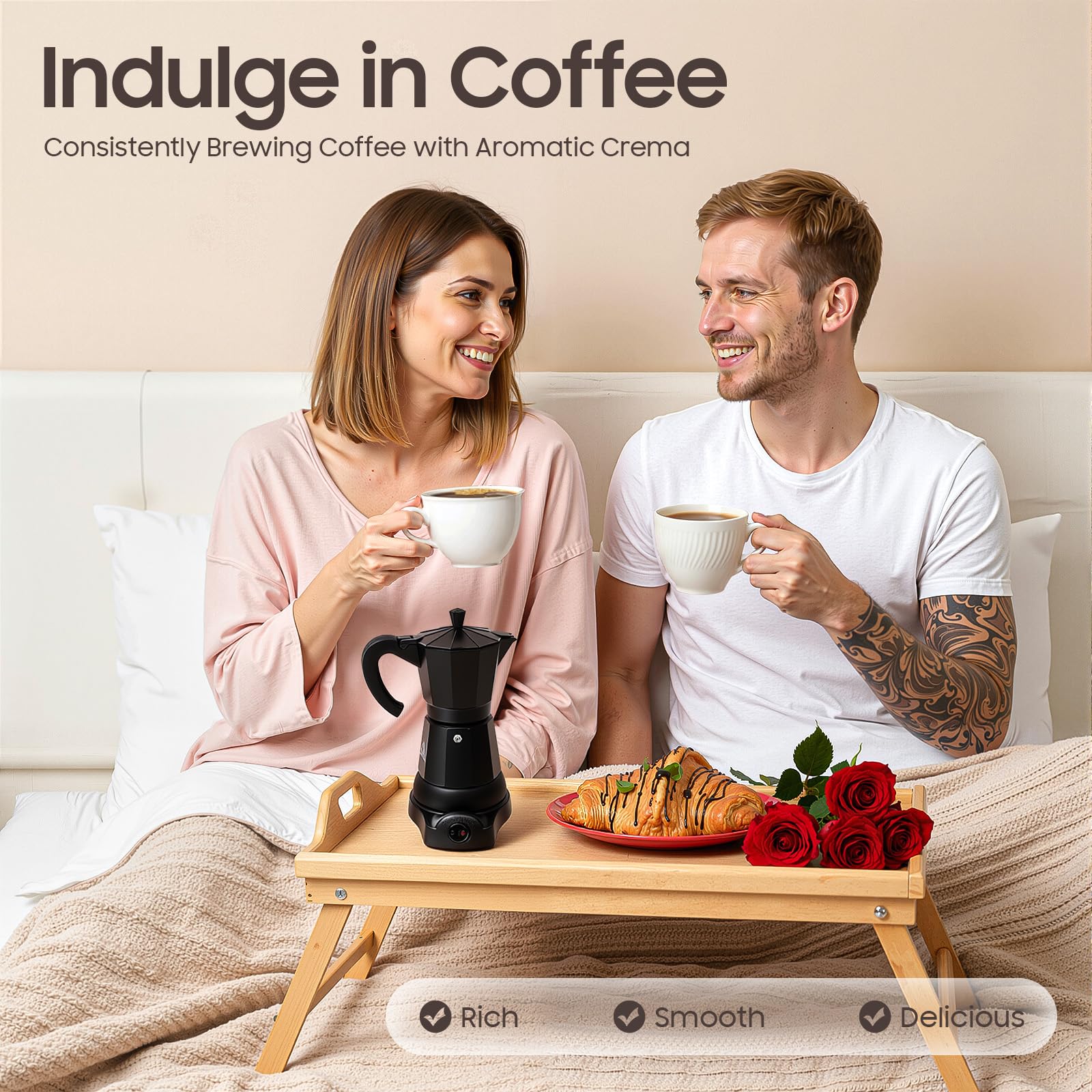 Cafetera eléctrica de 480 W, 300 ml, cafetera de aluminio, para 2-3 tazas de capuchino y americano, con válvula de seguridad, mango anticaldo, adecuado para el hogar y la oficina