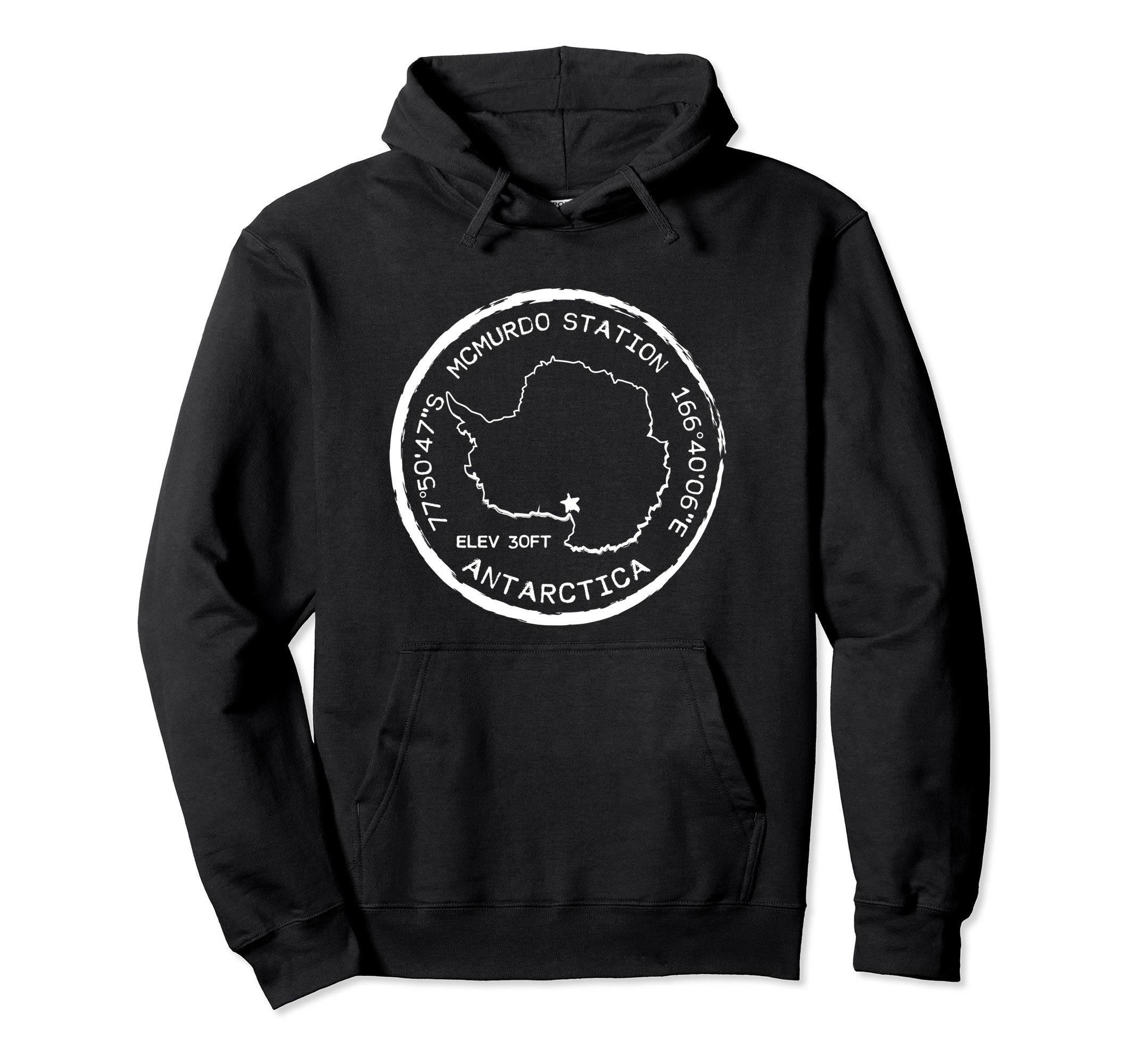 McMurdo Station Passport Stamp Antarctica Pullover Hoodie