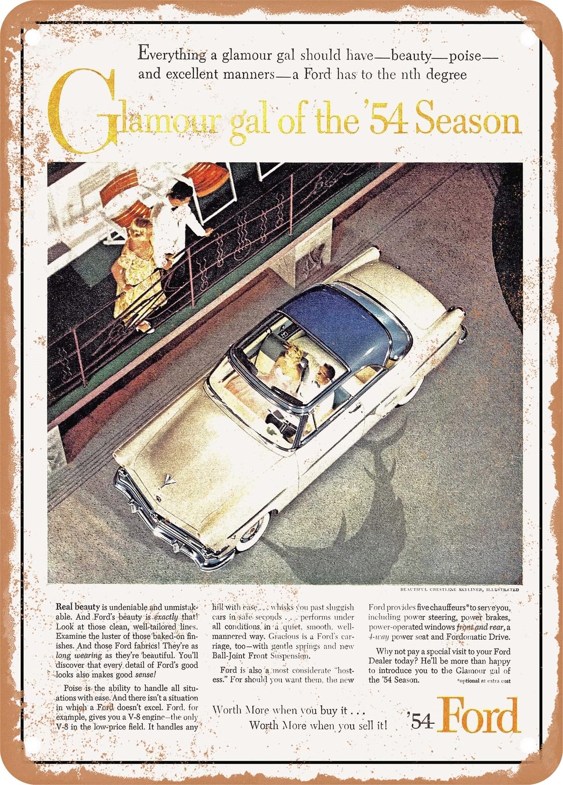 METAL SIGN - 1954 Crestline Skyliner Vintage Ad home decor
