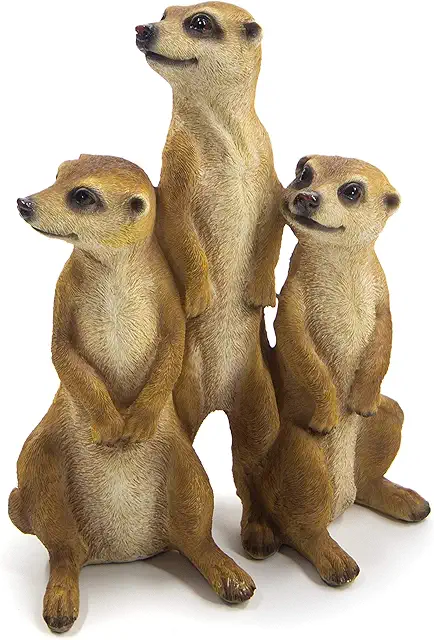 Erdmännchen Familie Figur - Garten Deko Set aus 3 Figuren für Innen & Außen