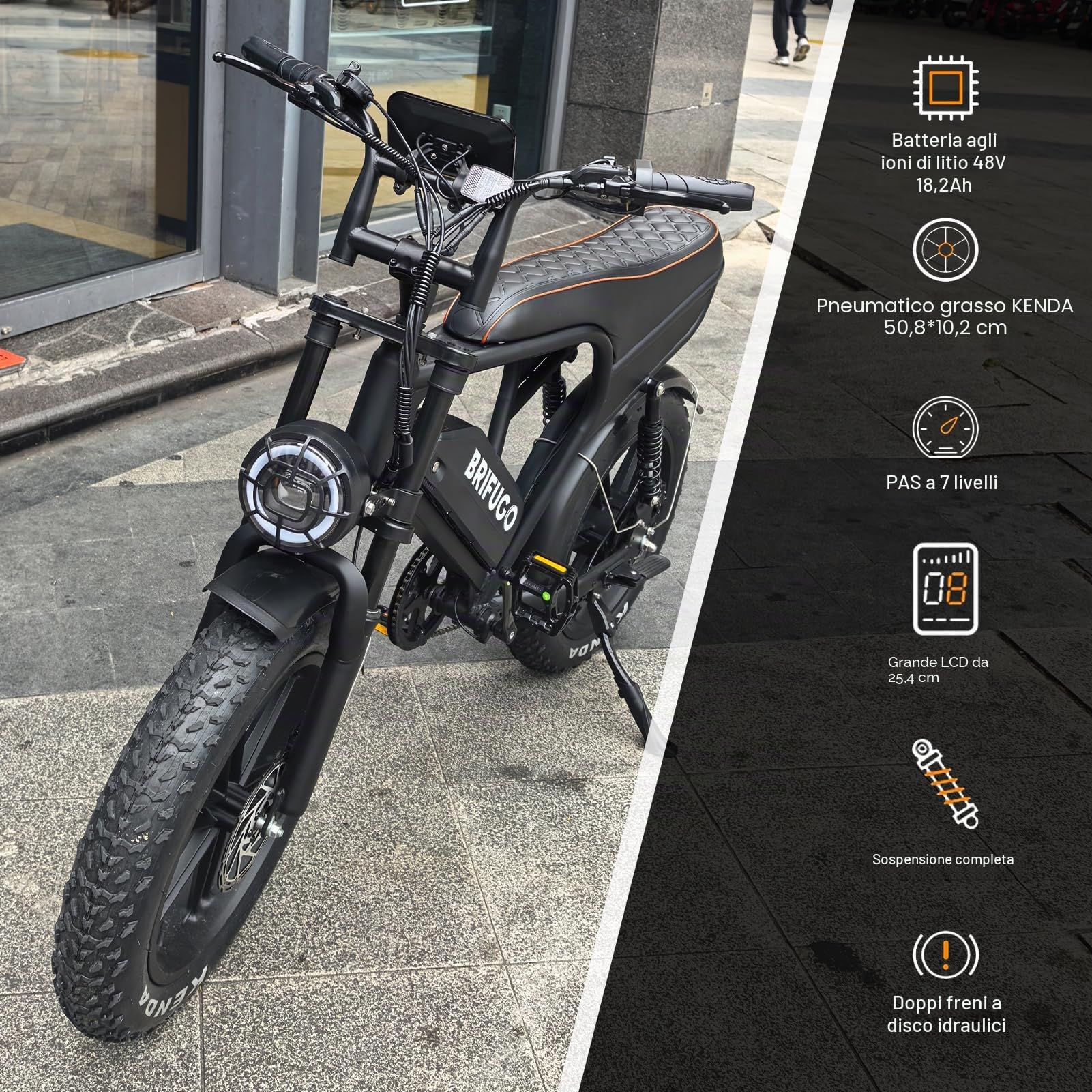 20 pollici 4.0 Fat Tire E-Bike Cargo per adulti, potente motore 48V brushless e-bike, telaio in lega di alluminio, forcella di sospensione bici elettrica con portapacchi per uomo e donna