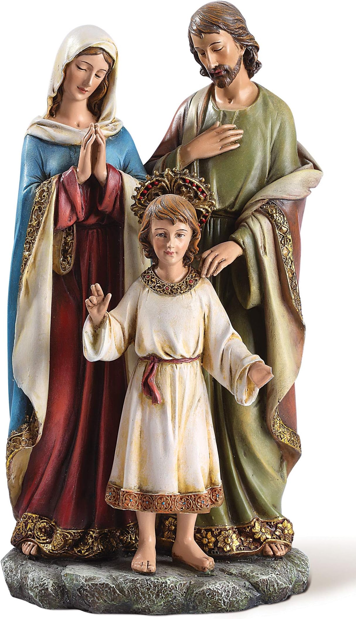 by Roman - Holy Family with Child Figure, Life of Christ, Renaissance Collection, 9.75" H, Resin and Stone, Religious Gift, Decoration