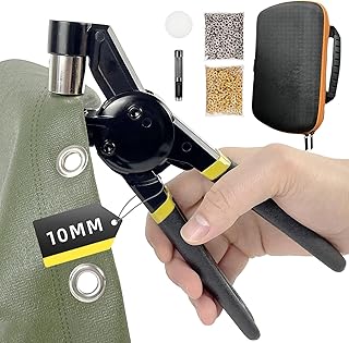 HAPDEN Grommet Tool Kit with Bag, 3/8" Tarp Grommet Kit with 200pcs 10mm Grommets, Canvas Eyelet Kit, Flag Grommet Kit, Grommet Install Kit, Grommet Maker, Heavy Duty Grommet Kit