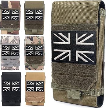 Molle Phone Pouch, Small Molle Pouches, Tactical Cell Phone Holster, Heavy Duty Waterproof Smartphone Case Holder for Vest Belt Waist