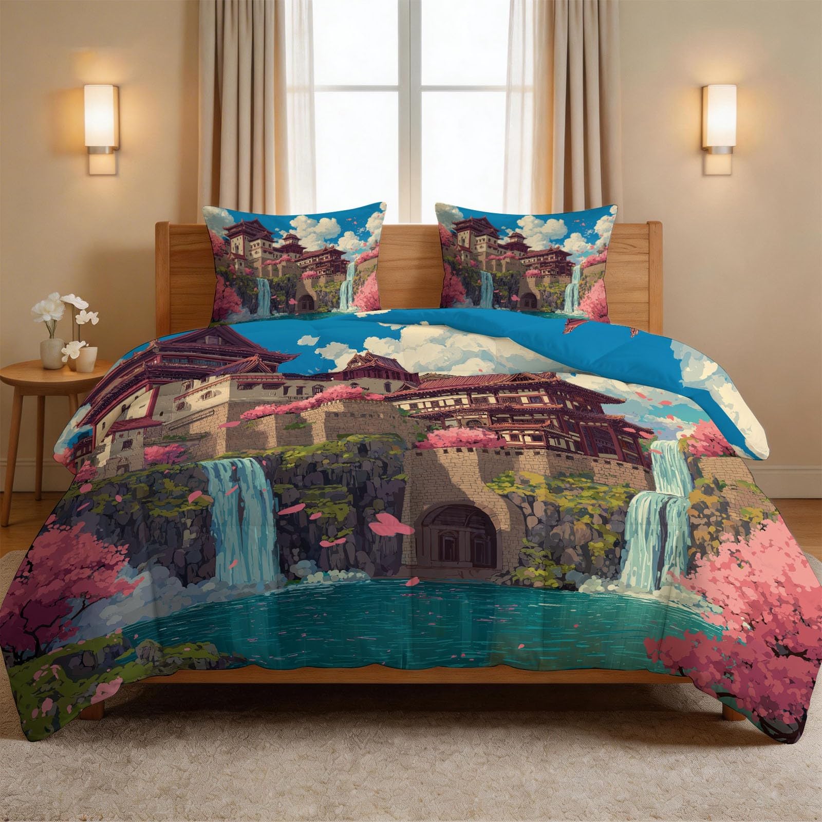 Couette fleurs de cerisier 220x240 pour une chambre d'enfant douce et zen