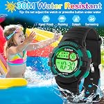 Edillas Montres pour Enfants Numérique pour les Garçons,7 Couleurs Lights Wristwatch pour les enfants Imperméable Sport Outdoor Montres de poignet multifonctions avec chronomètre / bras pour les âges 4-15