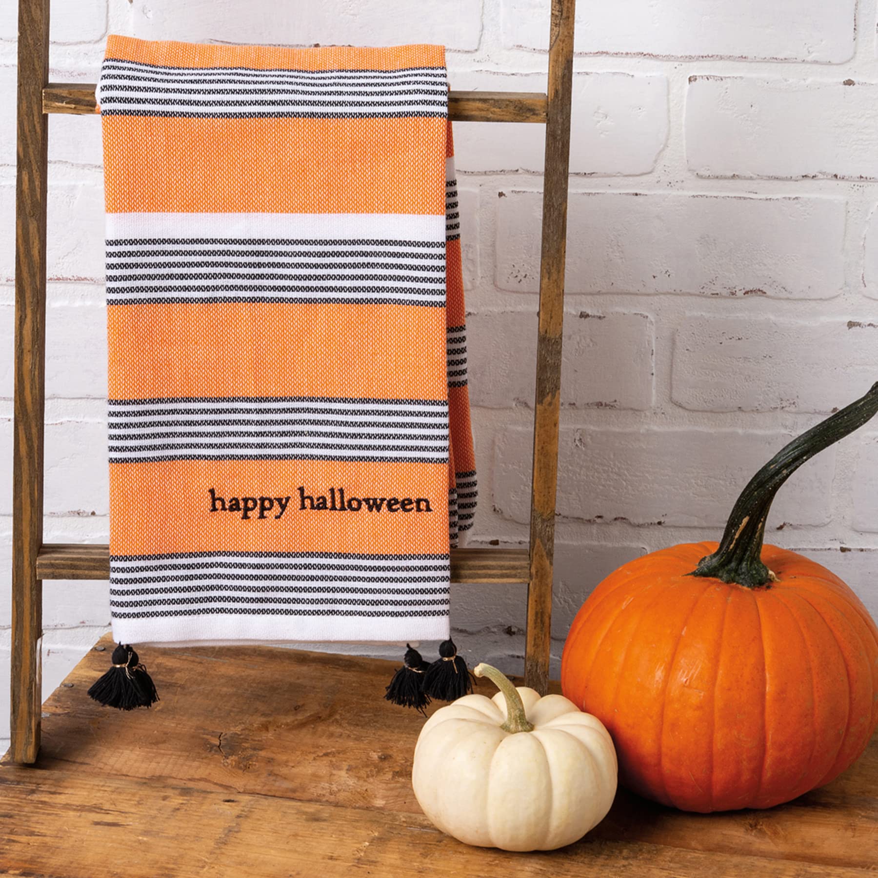Primitives By Kathy Asciugamano Da Cucina Happy Halloween In Cotone Con Ricamo E Nappe