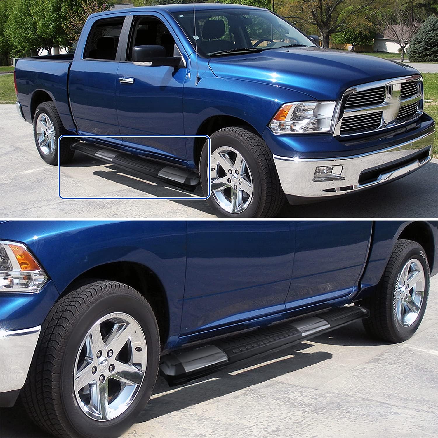 Spec-D Tuning 5" Side Step Nerf Bars Boards Compatible with Dodge Ram 1500 Quad Cab 2009-2018