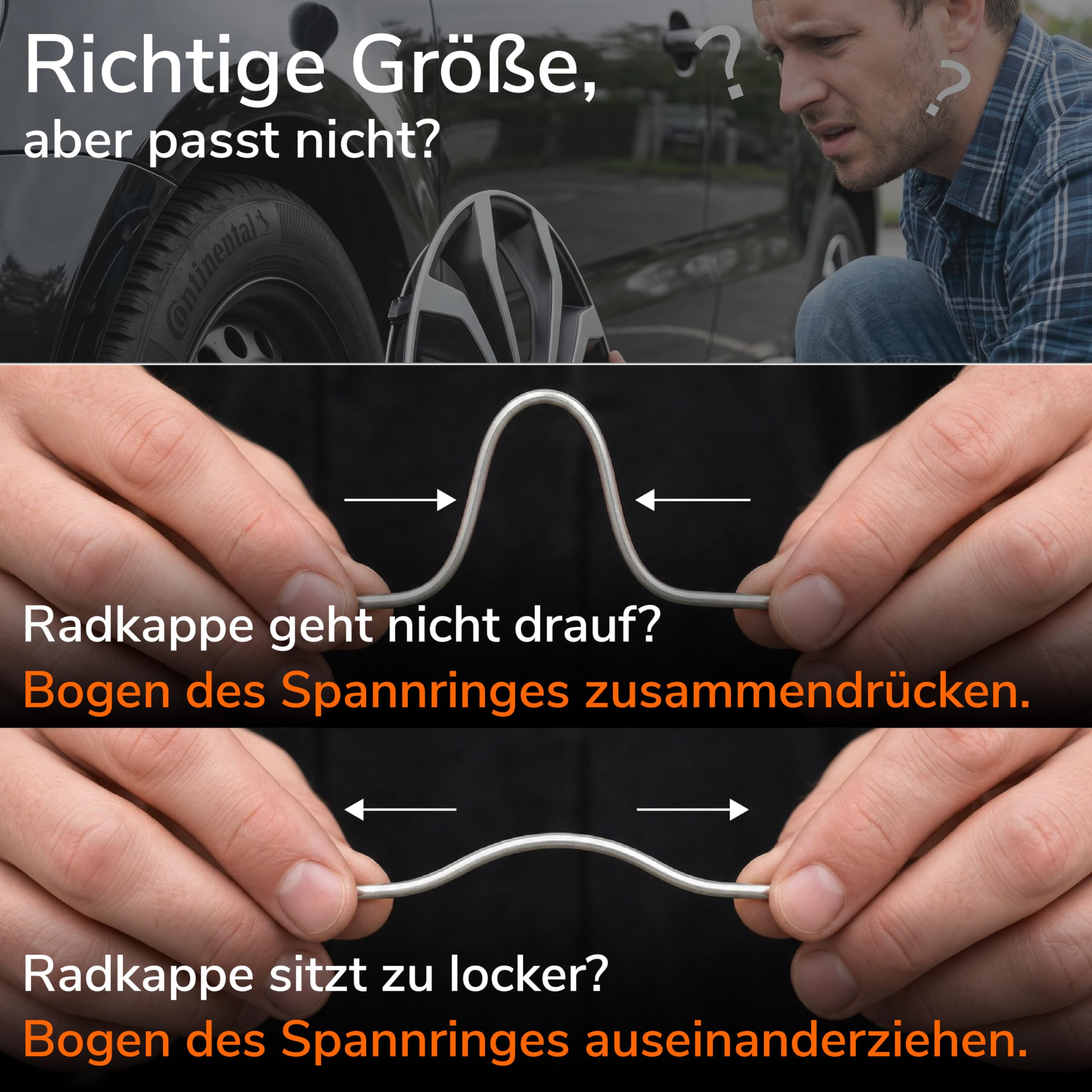 Upgrade4cars Radkappen 16 Zoll Schwarz Silber 4er Set | Radzierblenden Universal für Stahlfelgen | Robuste ABS-Kunststoff Radblenden | Auto Felgenabdeckung R16