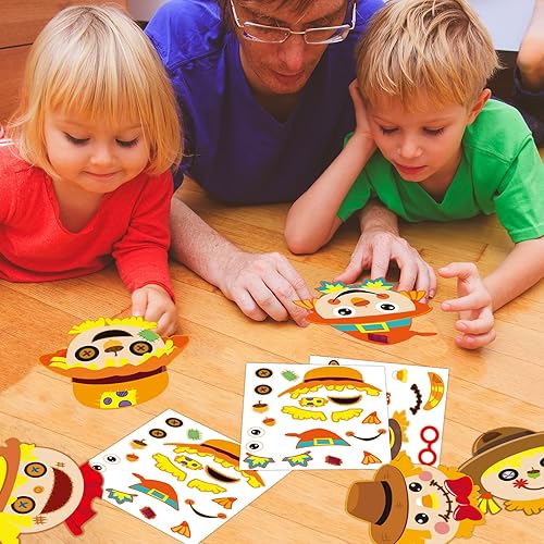 Miniatura 6 de chiazllta 30 piezas de manualidades de otoño de Acción de Gracias, espantapájaros para niños de jardín de infantes, manualidades de otoño para hacer