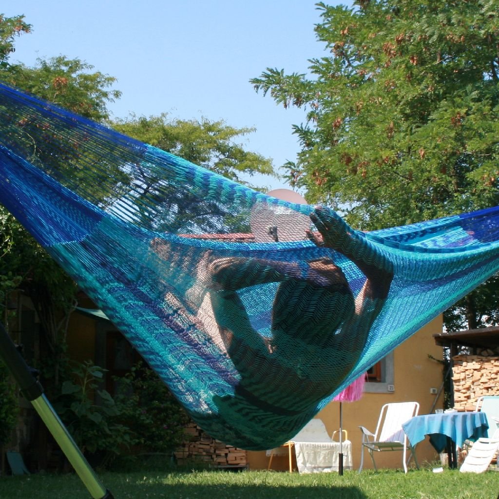 mA de 00227 Hamaca, México Red Hamaca Doble Hamaca 2 Personas 220 kg, 410 x 200 x 150 cm, Caribe