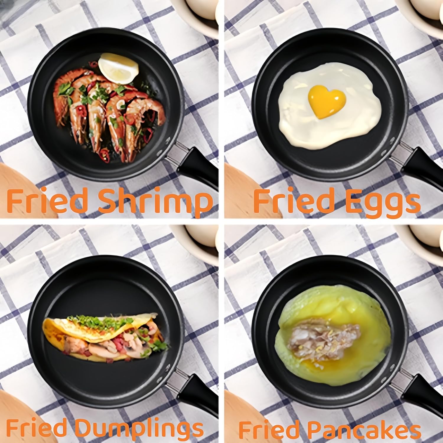 4.72 Inch Mini Nonstick Iron Skillet,Tiny Frying Pan Improve for Single Eggs Pancakes More Induction Compatible Space Saving Design - Image 4