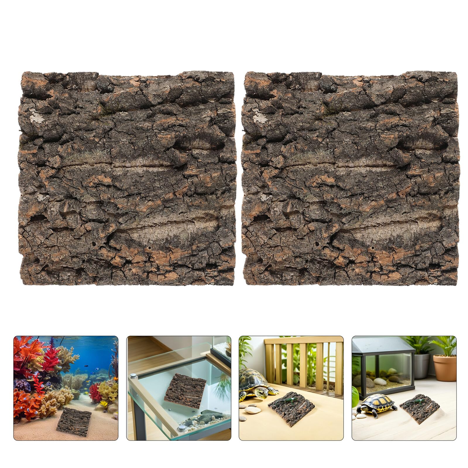 6 Piezas Fondo para Terrario de Reptiles 6 Piezas de Corteza de Corcho Natural 15X15 CM, Pared Decorativa Texturizada 3D para Hábitat de Geckos, Tortugas y Camaleones, Resistente