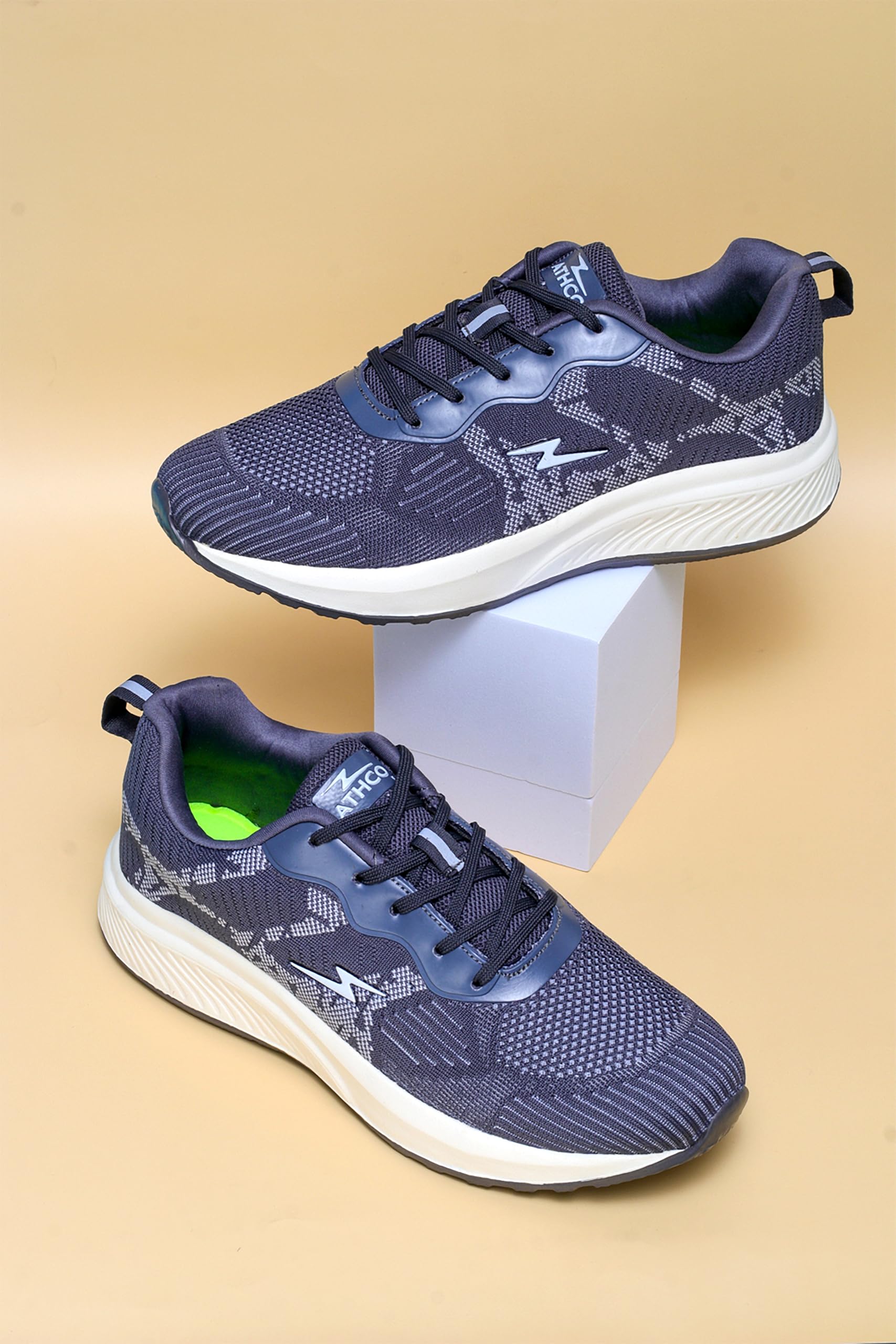 ATHCO Męskie buty Houston Memory Foam Comfort | Bieganie | Spacery | Trening| Siłownia | Jogging|Sneaker|Atletyczne|Sznurowane|Elastyczne|Lekkie|Codzienne użytkowanie|Sport|Na co dzień|ExtraSoft|