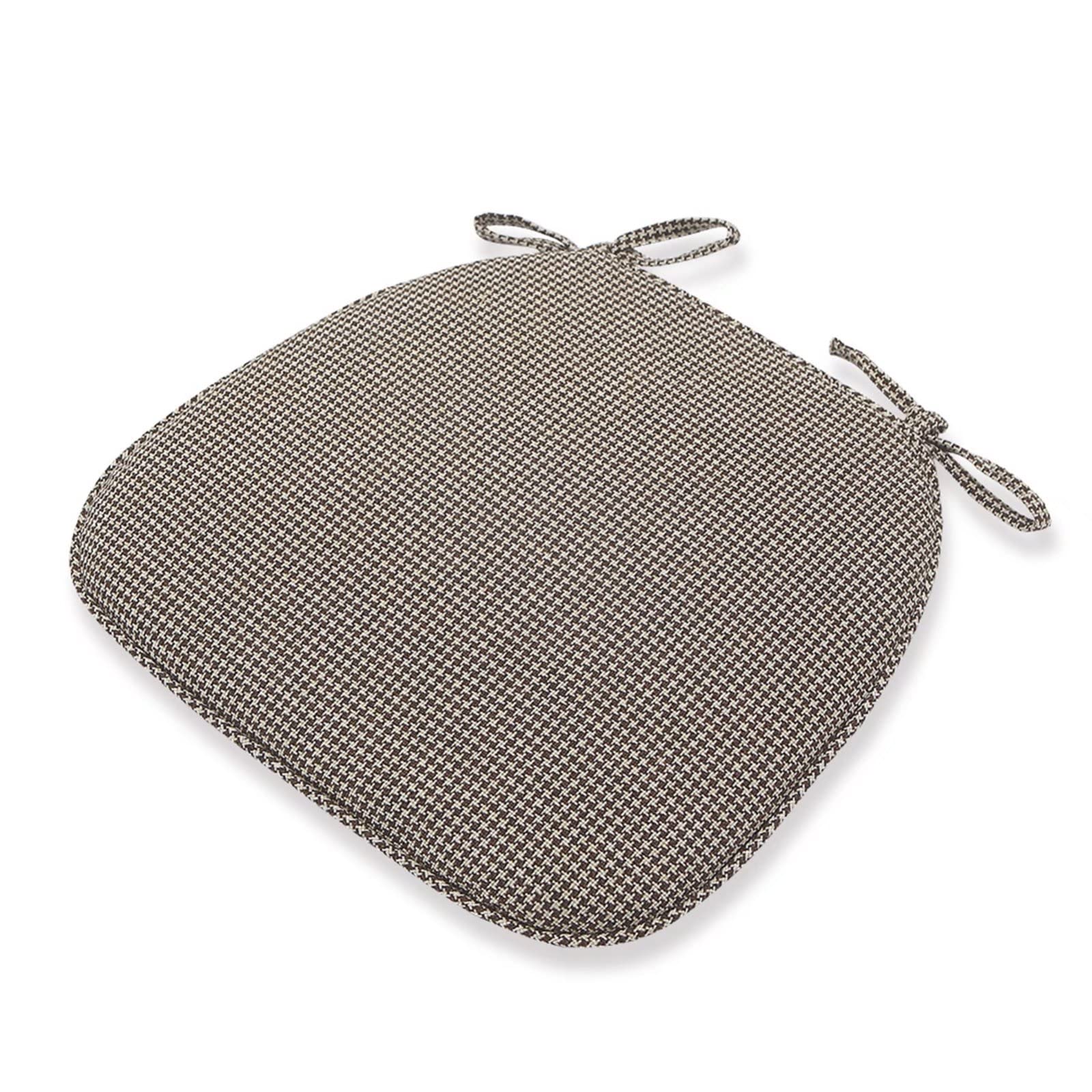 Yadlan Dining Chair Pads with Ties U Shaped, Kitchen Chair Cushions Set Of 1 Non Slip, Checkered Seat Cushions for Kitchen Chairs, Farmhouse Seat Pads with Washable and Detachable Cover Coffee