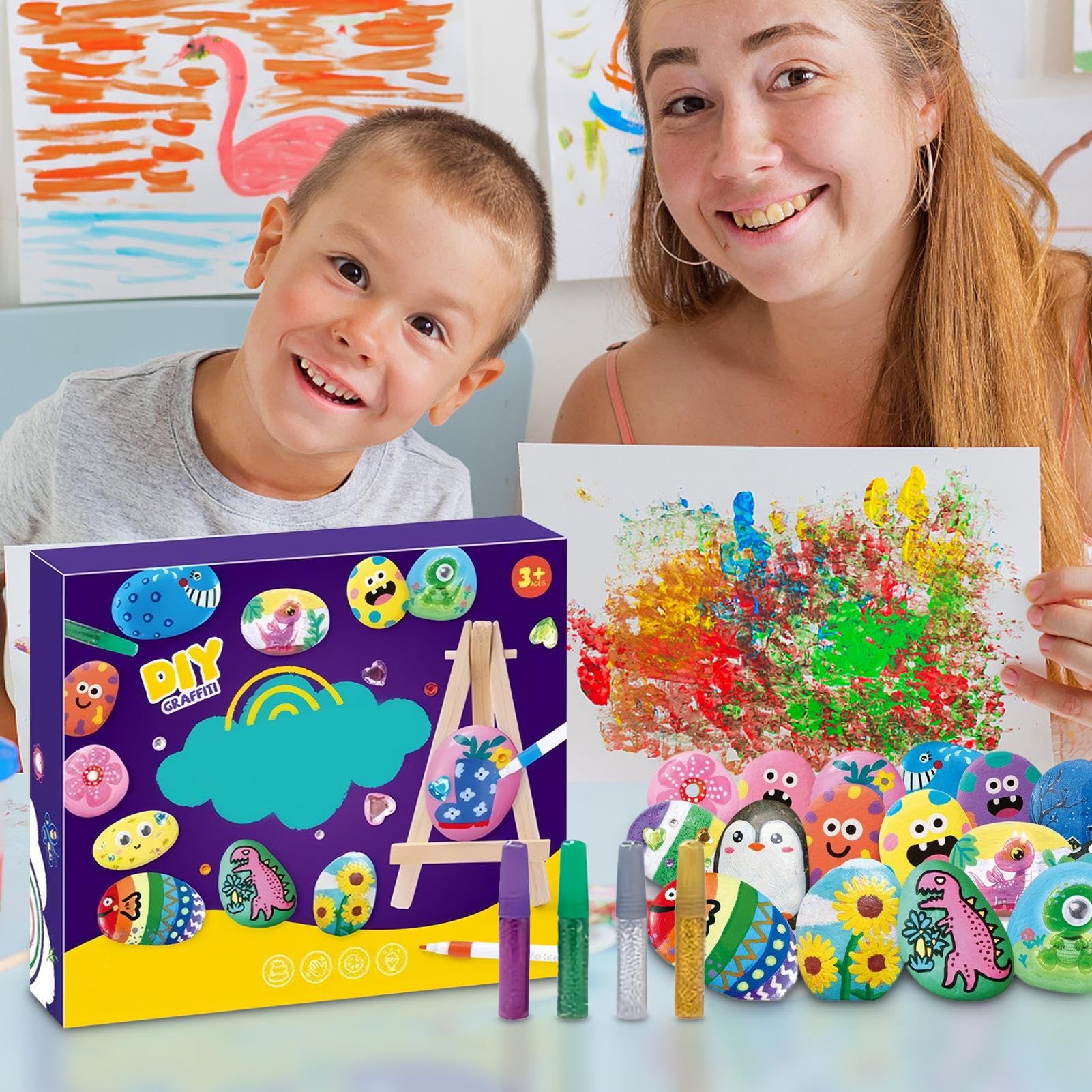 Amazon.co.jp: 子供用ロックペイントセット 石絵アートクラフトセット