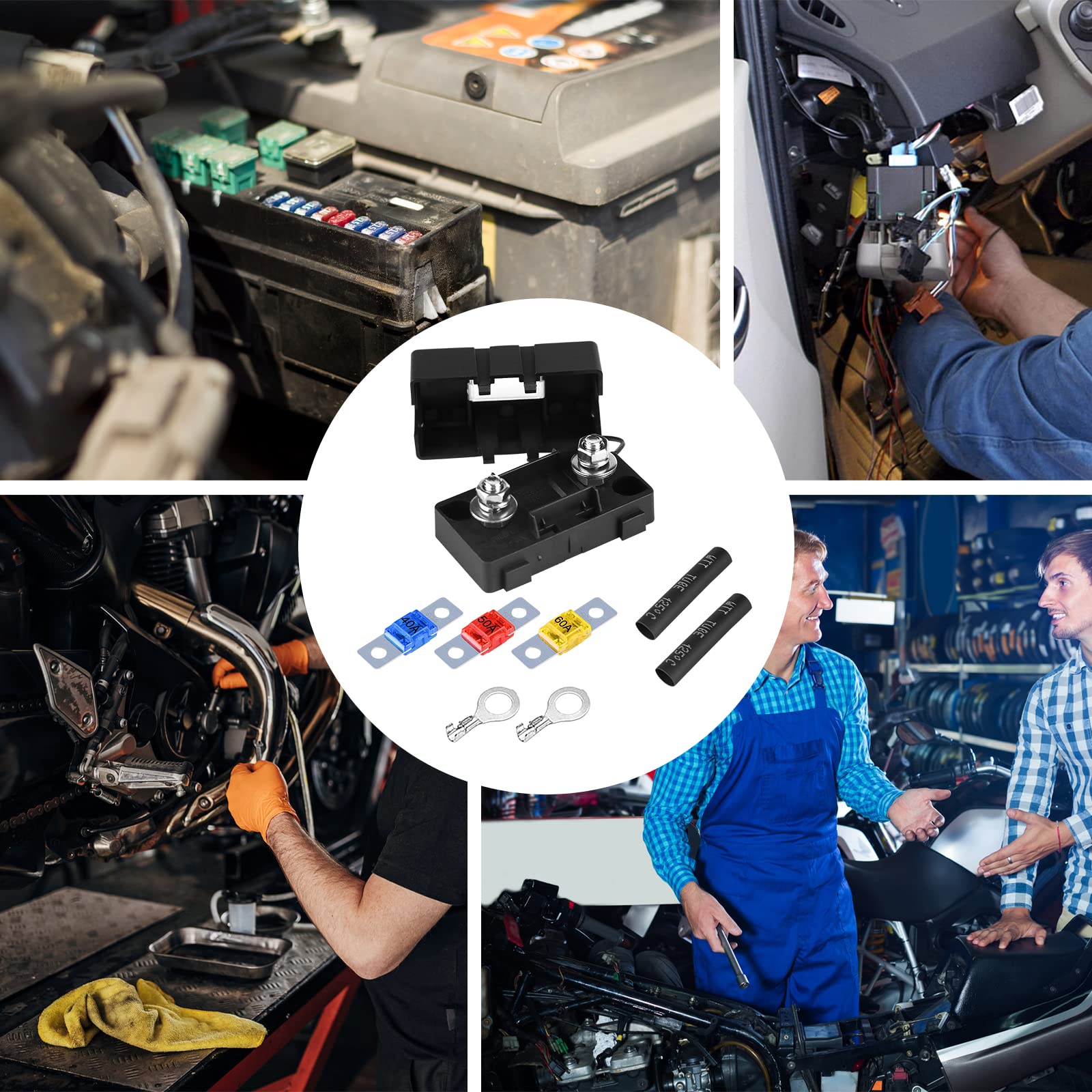 4 Stuks Midi Zekeringhouders Autozekeringhouders Met 6 40 A 50 80 Mega Zekeringhouder Auto Zekeringen Voor Auto Boot Suv Vrachtwagen Voertuigen 8 Terminal Zekeringsclips 3314976553