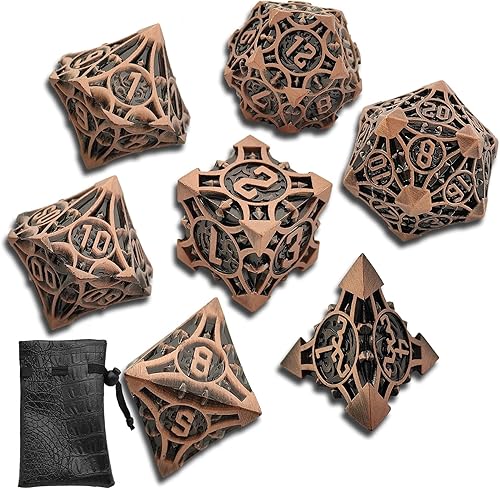 AJKDEUIH Juego de dados DND de metal D&D aplicables a Dungeons and Dragons Gift RPG MTG Pathfinder Warhammer D y D D20, juegos de mesa poliédricos,