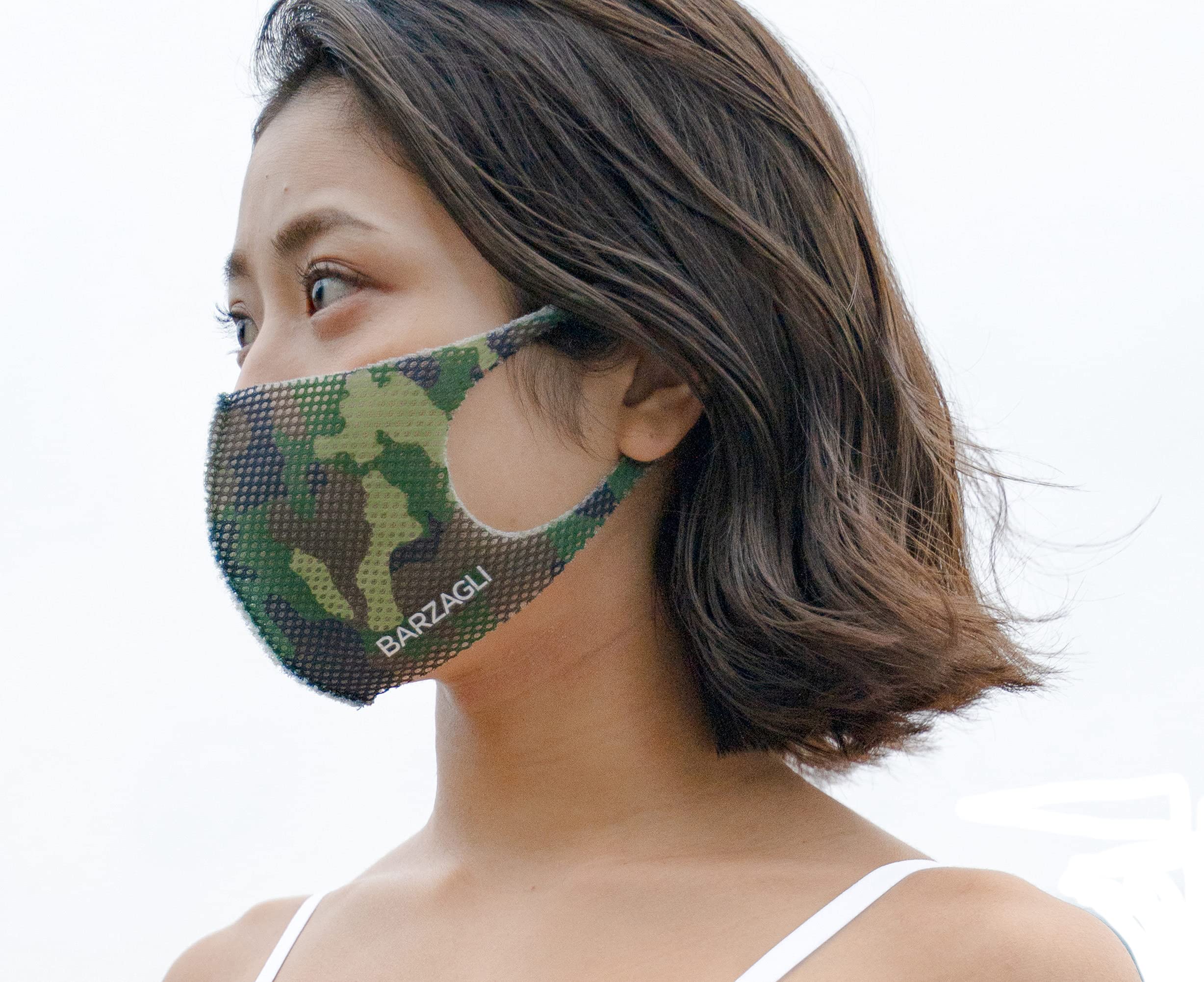 Amazon | [プレミアムジア] スポーツ仕様 メッシュ素材 洗えるマスク