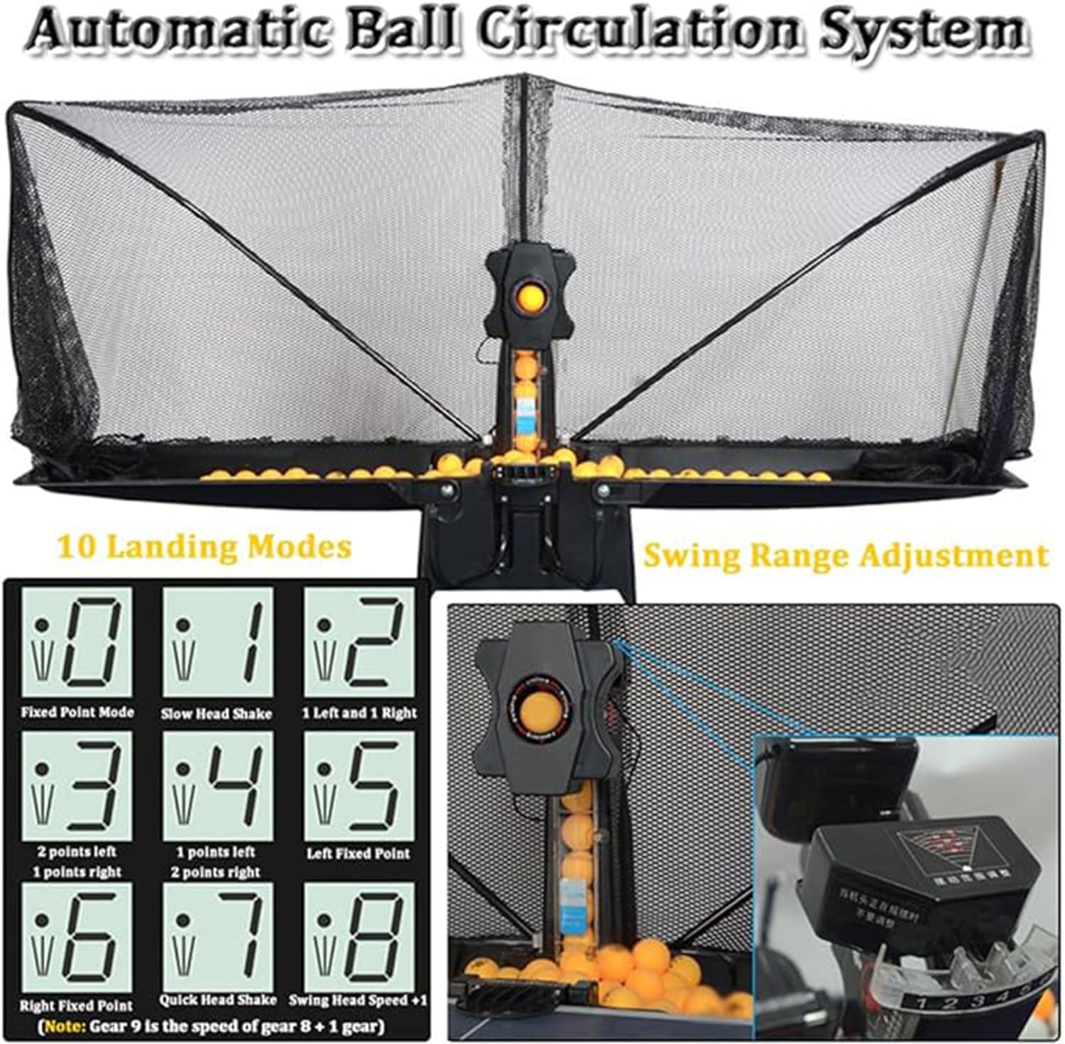 Robot de Ping Pong con Diferentes Bolas giratorias, Robot de Tenis de Mesa, máquina automática de Tenis de Mesa, Lanzador automático de Bolas, para máquina de Entrenamiento de Pelotas de Ping Pong
