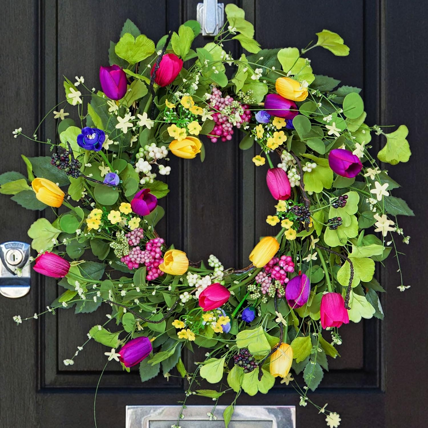 Amazon.com: Summer Wreaths for Front Door, Soomeir Spring Tulip Outdoor ...