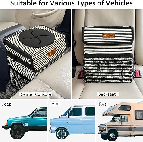 Miniatura 5 de Cubo de basura para el asiento trasero del automóvil, a prueba de fugas, bonita bolsa de basura para colgar del automóvil, bote de basura para SUV,