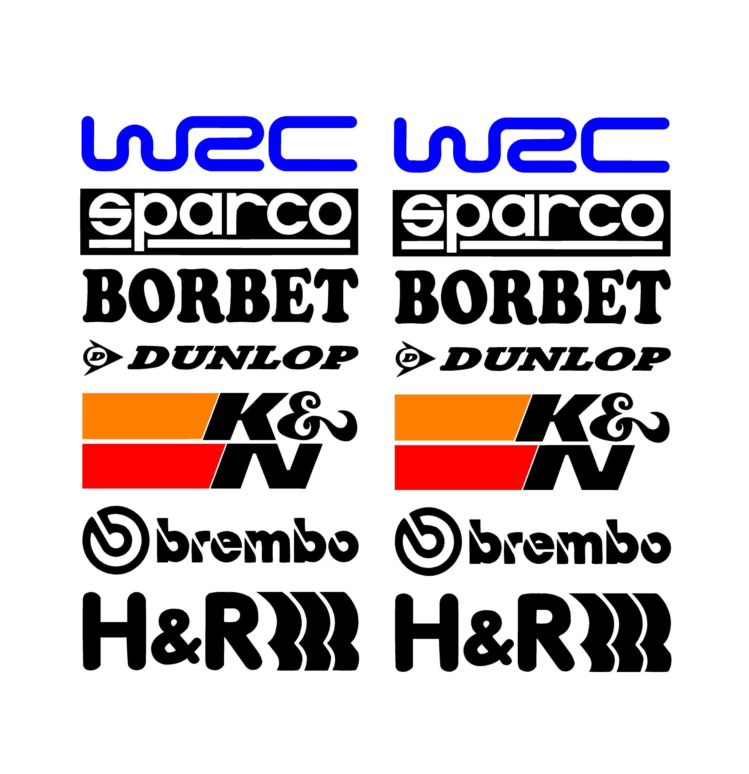 (Pack of 2) 14Pcs Racing Sponsors Logo Car Sticker for Any Car Vinyl Decals (Blue)