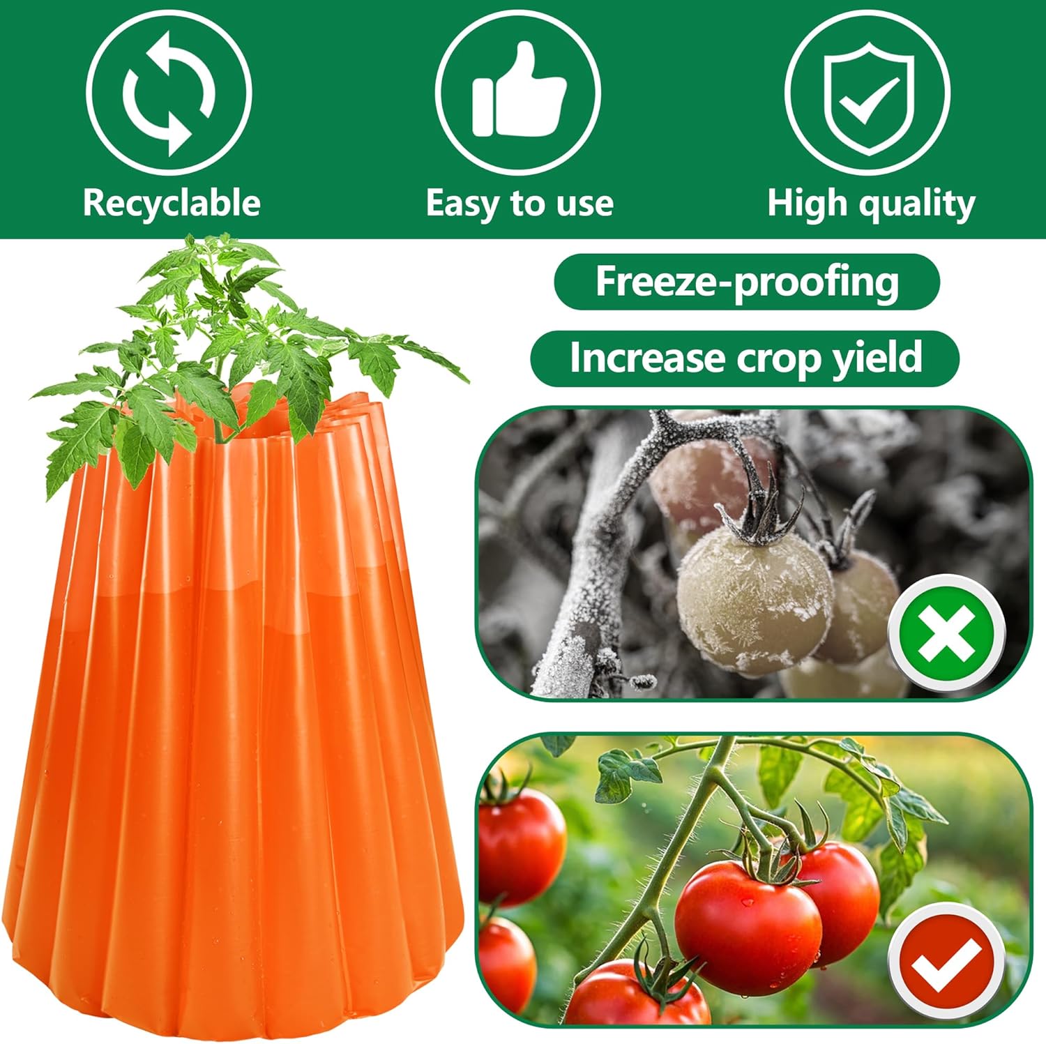 10 Pack Wall of Water Plant Cover, 19'' x 17'' Insulating Water-Filling Plants Protector, Garden Early Season Plant Insulator for Outdoor Winter Growth Protection Against Frost