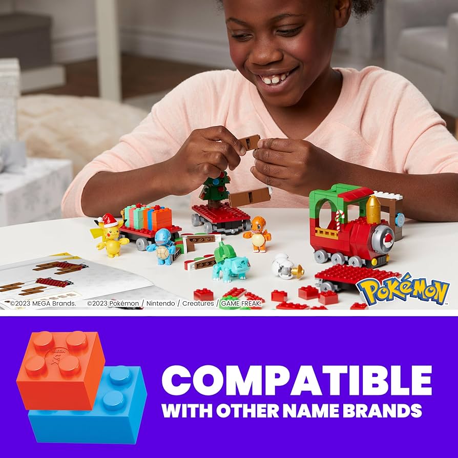 Amazon.com: MEGA Pokemon Action Figure Building Toys, Holiday Train with 373 Pieces, 4 Poseable Characters, Toy Idea for Kids : Toys & Games
