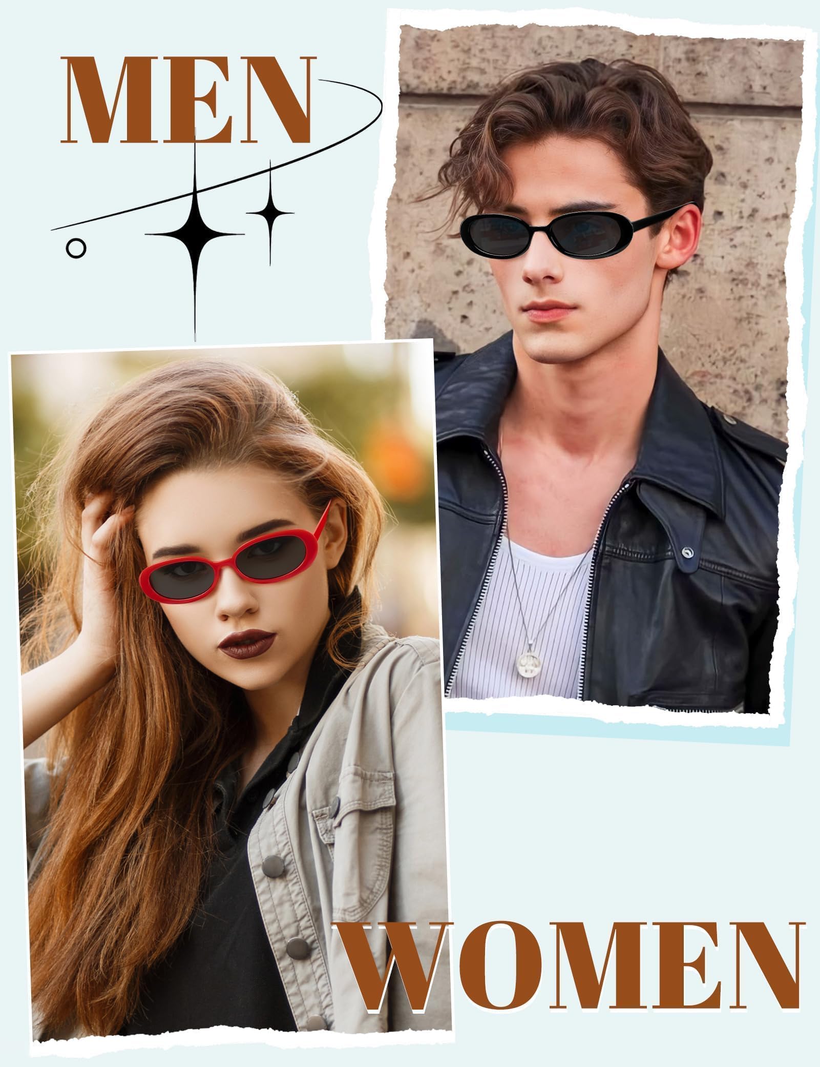 Becellen 4 pary owalne okulary przeciwsłoneczne vintage, modne retro małe okulary przeciwsłoneczne dla mężczyzn i kobiet fajne kocie oczy okulary przeciwsłoneczne UV400
