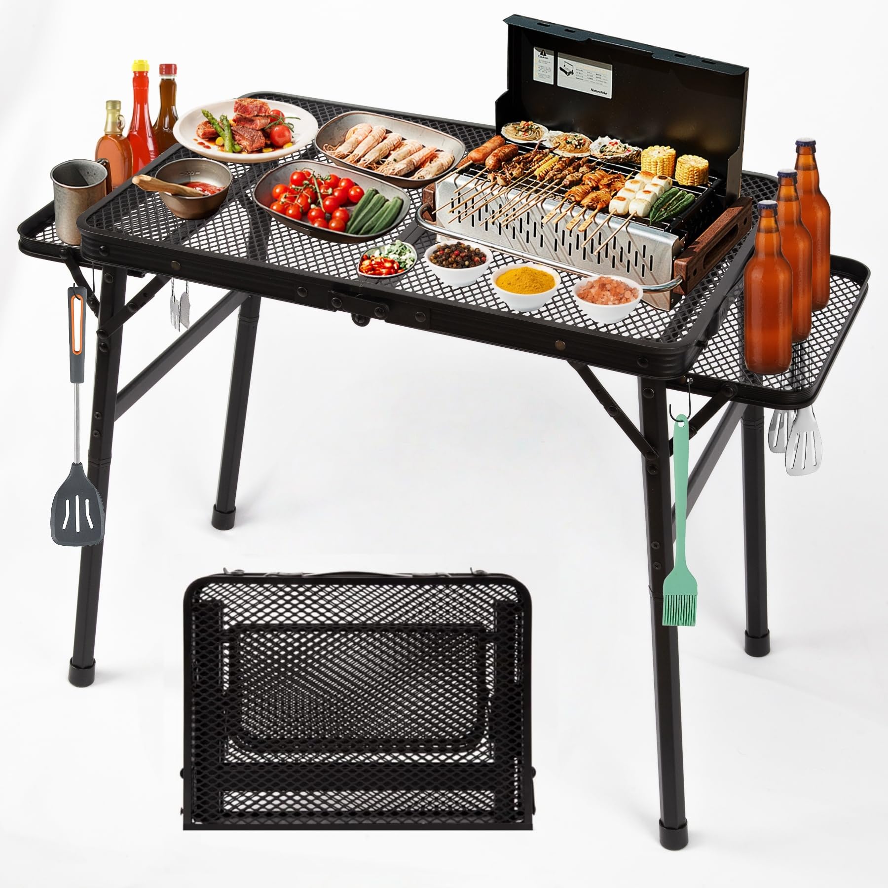 Amazon.com: Grovind 2.5 FT Picnic Table with 2 Wing Panels, Mesh