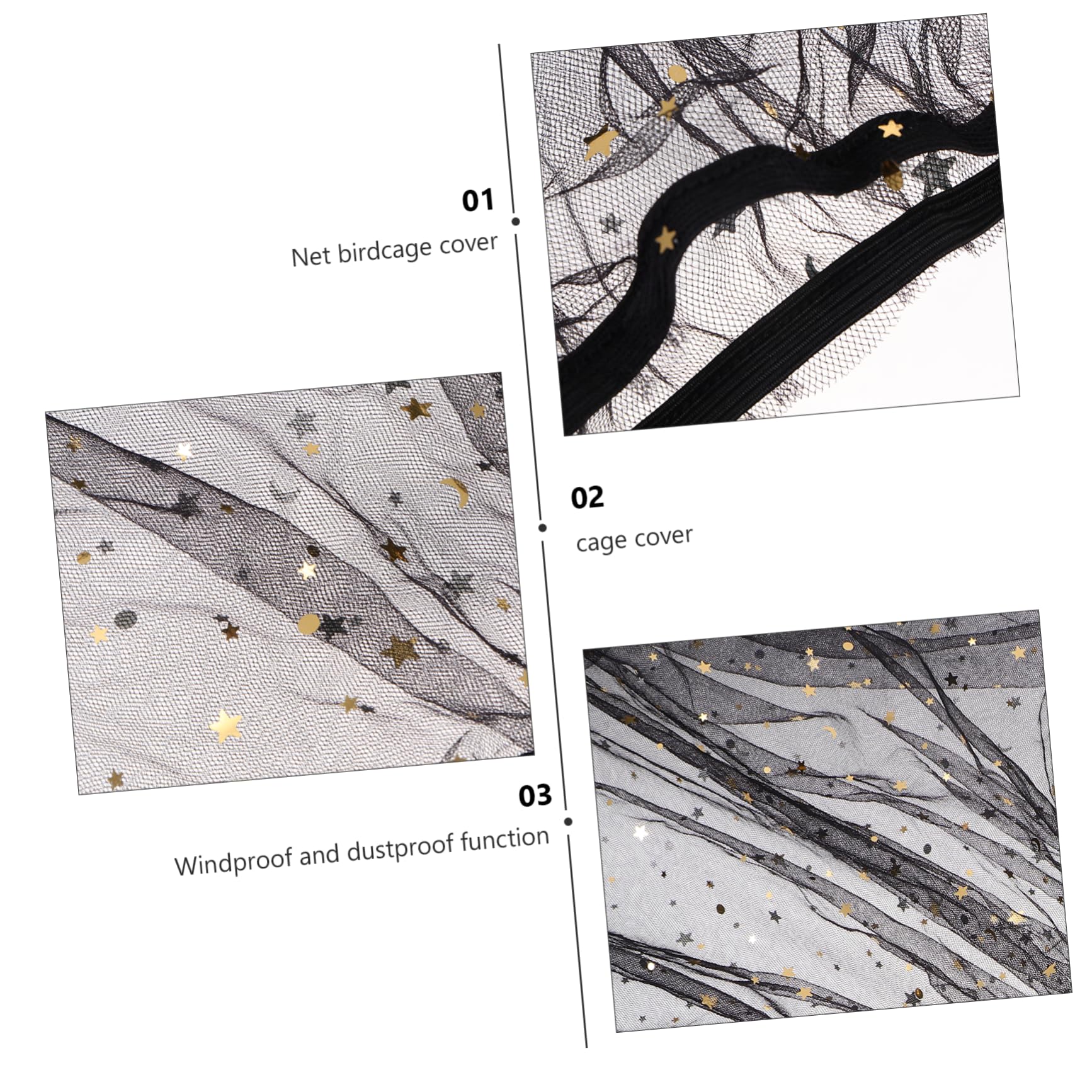 COLLBATH 1Pc Parrot Cage Cover Durable Mesh Protective Net Cover for Birdcage Splash Design Easy Installation for Air Circulation and Bird Comfort