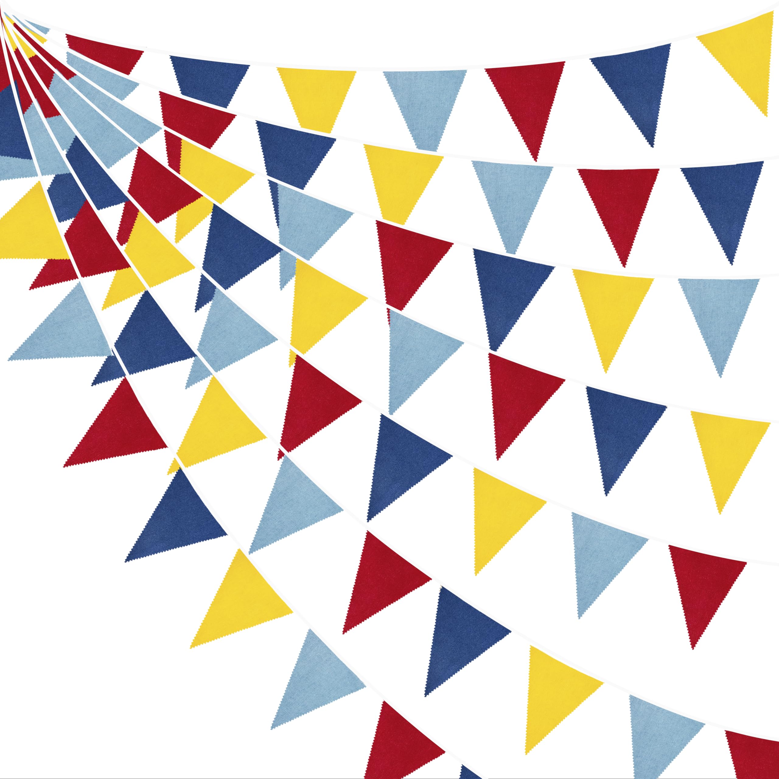 Photo 1 of Pinkblume Red Navy Yellow Burlap Banner Garland