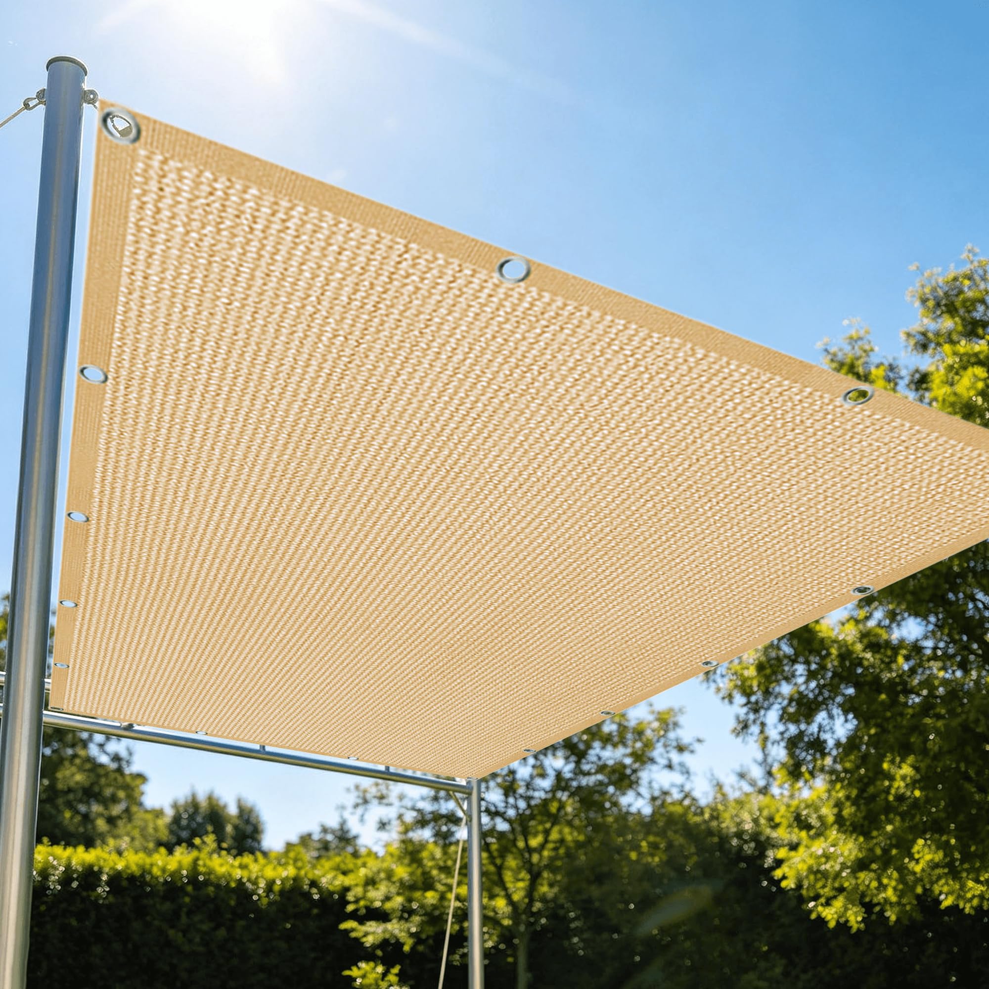 Voile ombrage 2.3x3.8m filet protection solaire extérieur jaune