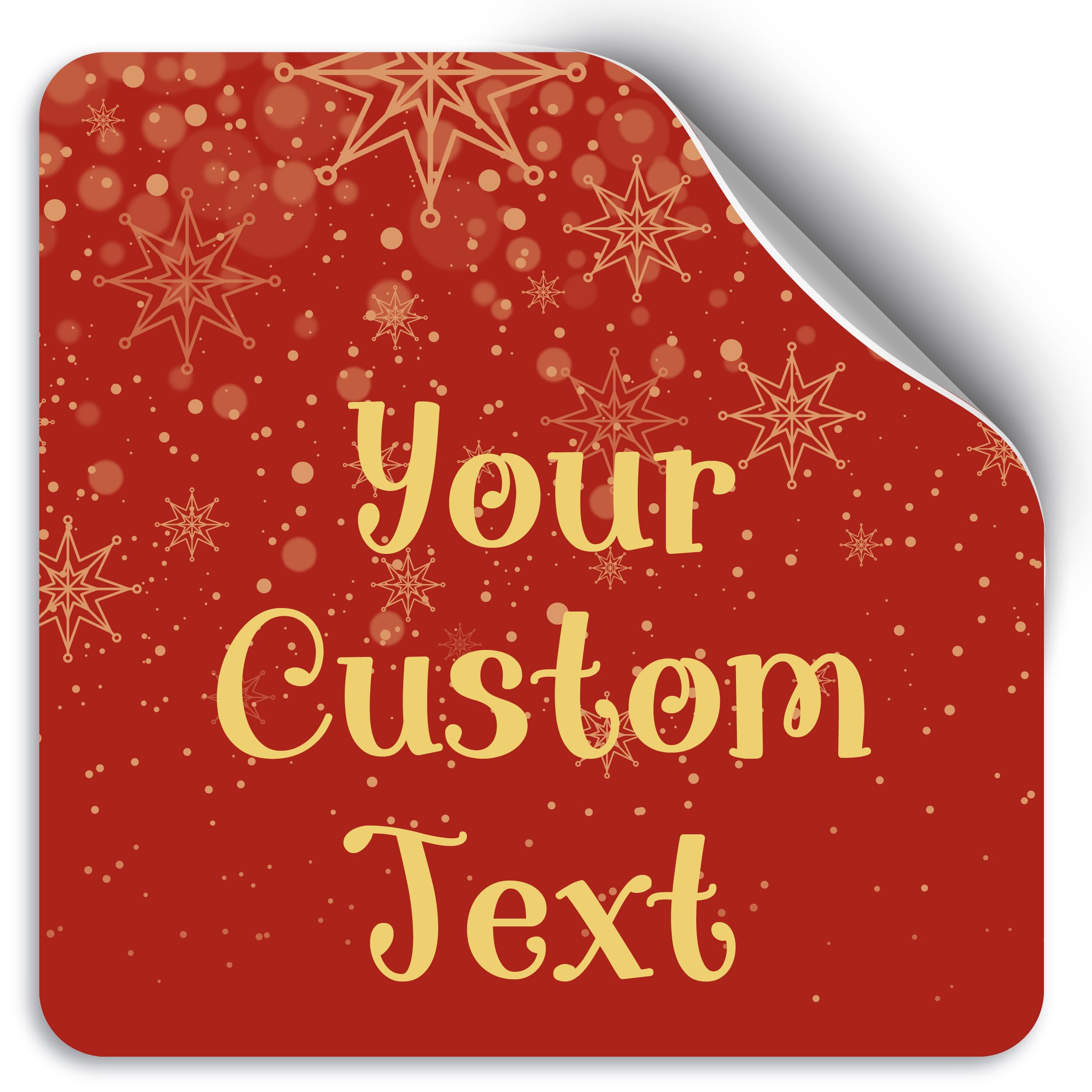 Personalized Christmas Sticker - Custom Square Merry Christmas Label Stickers - Custom Xmas Stickers for Envelopes - Holiday Stickers for Gift Boxes