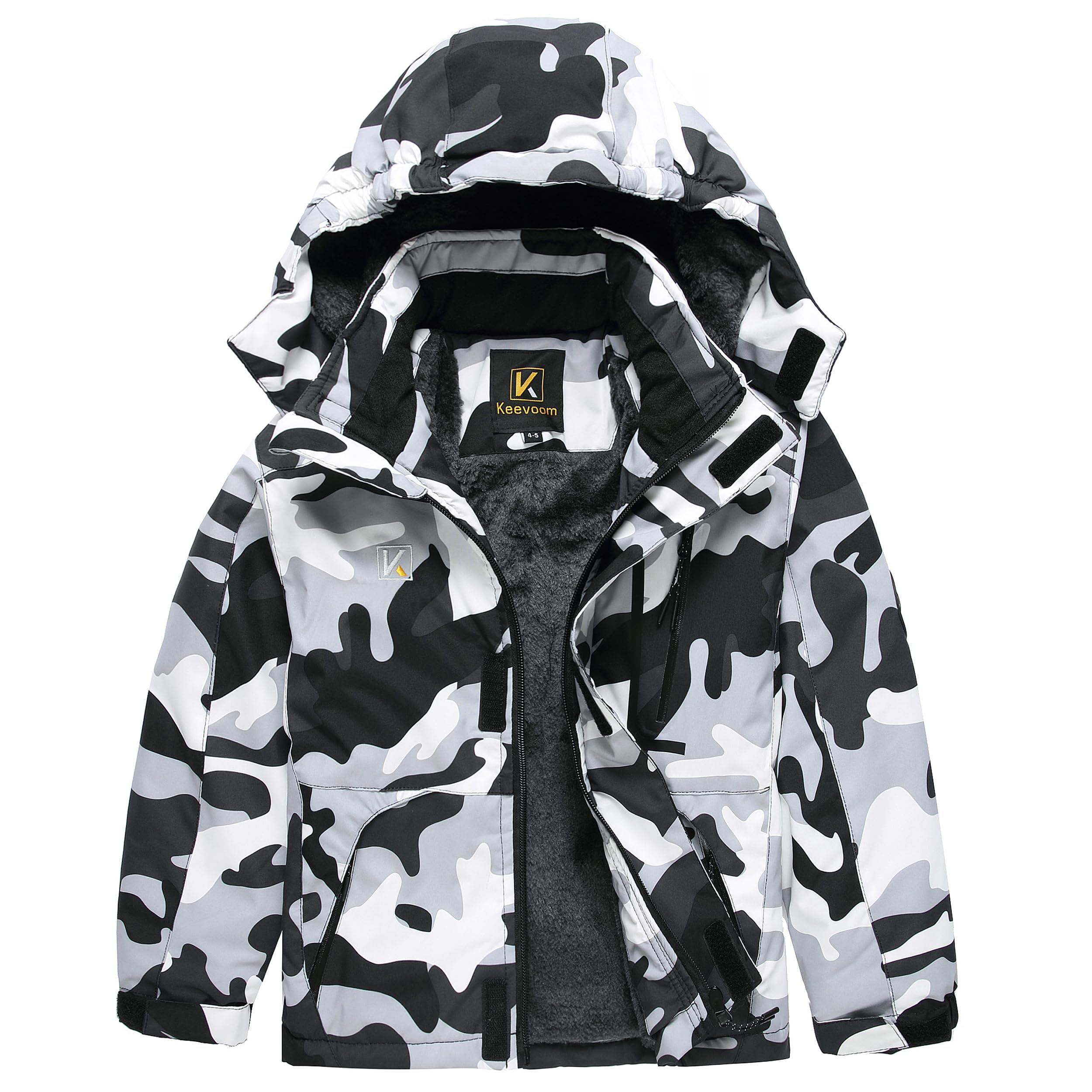 Keevoom Boys Girls Winter Coat Ski Jacket Windproof Waterproof Kids Snowboard Warm Fleece Snow Coats