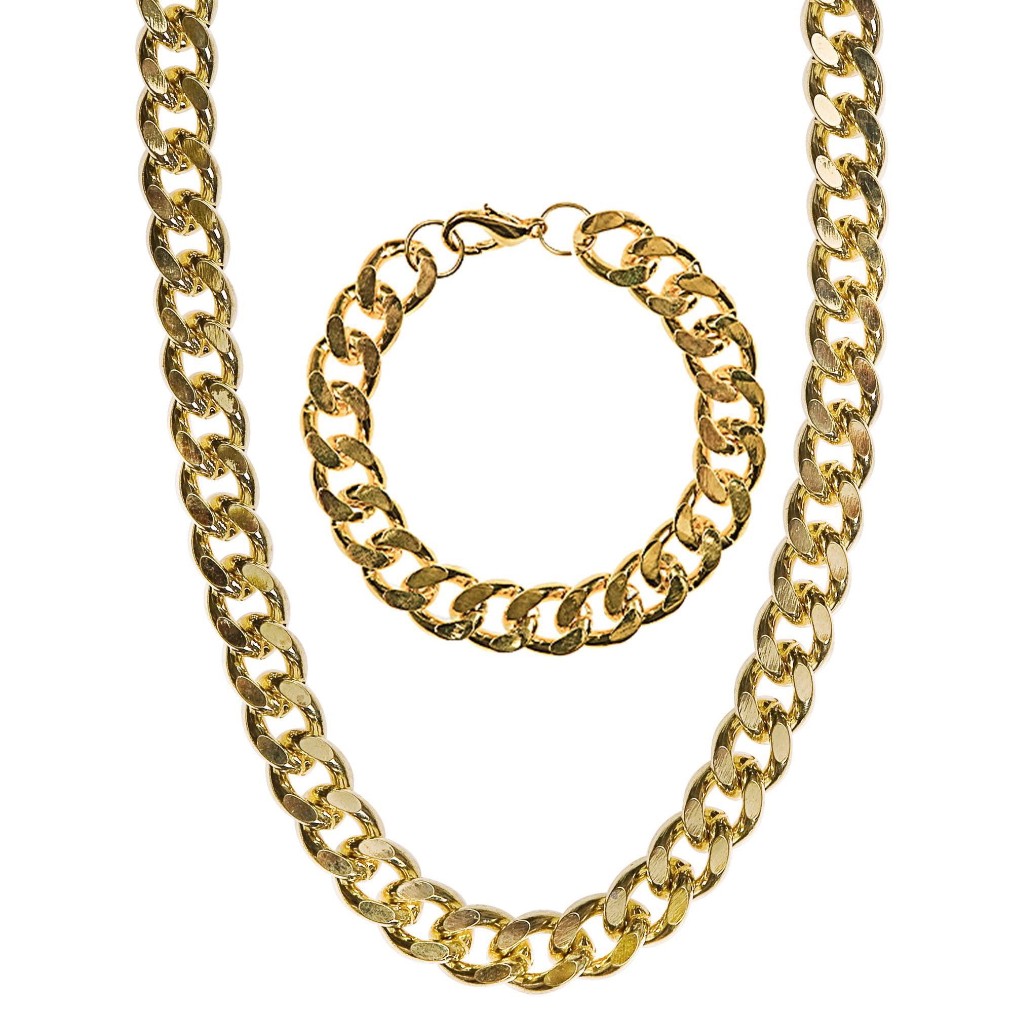 Widmann AC0162 Gangster Rapper (Chain Necklace + Bracelet Jewelry Set)