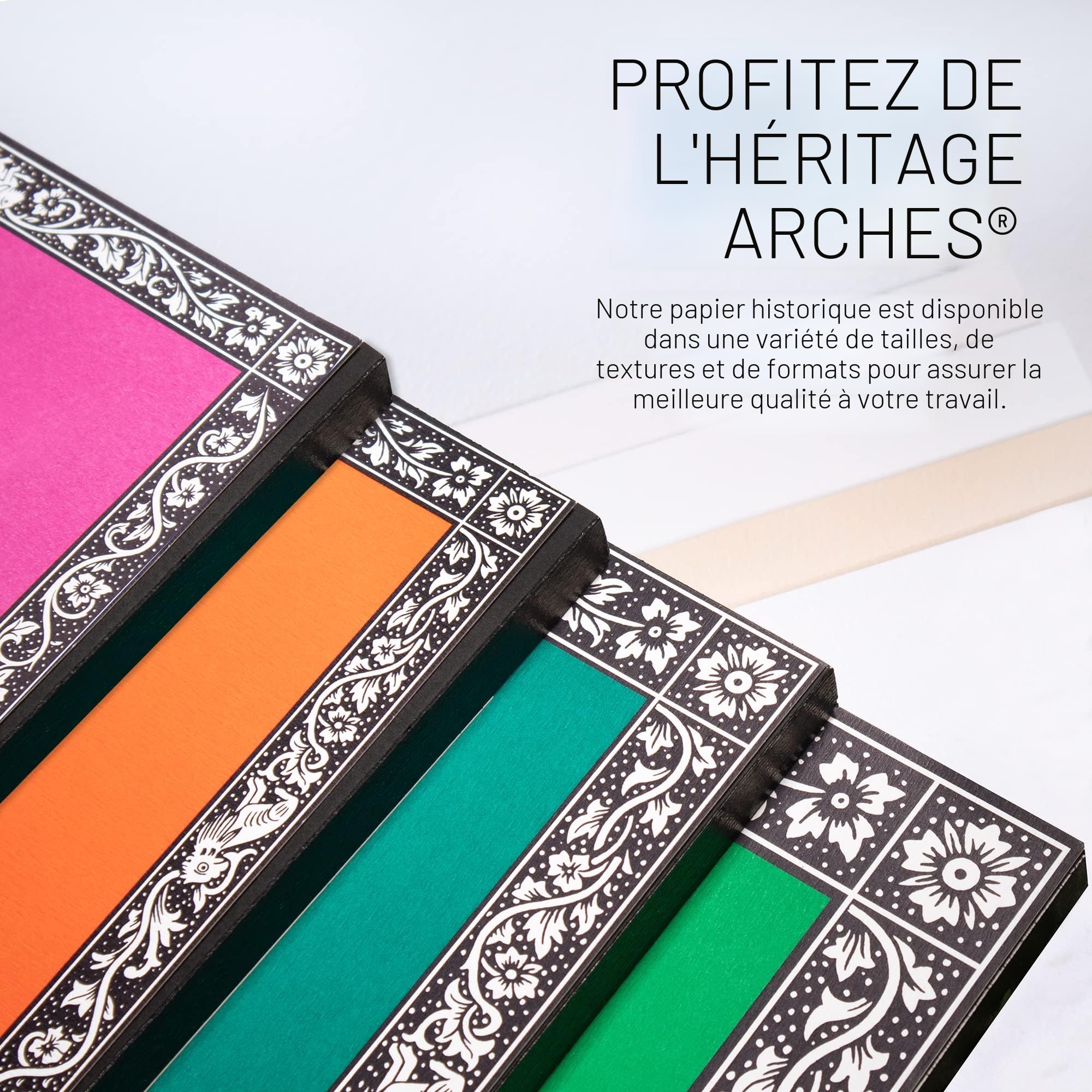 Arches- Bloc Enc 26 x 36 12H Aquarelle 100% épais 300 g Nat, A1795103, Blanc Naturel