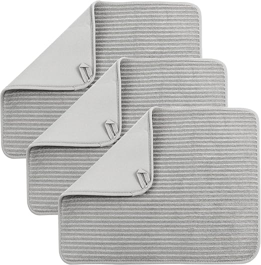 Dish Drying Mat Set of 3,Super Absorbent Large Kitchen