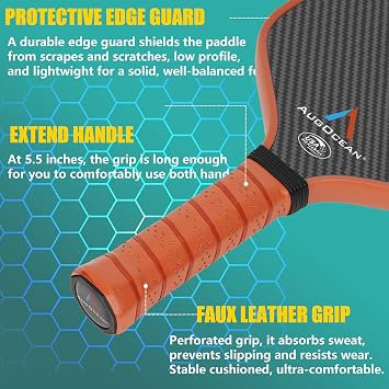 Pickleball Paddle,Pickleball Paddles-3K Raw Carbon Fiber Textured Surface with Great Grit & Spin,T700 Carbon Fiber Racket with Excellent Power,Control & Balance,USAPA Approved(Black-16mm)