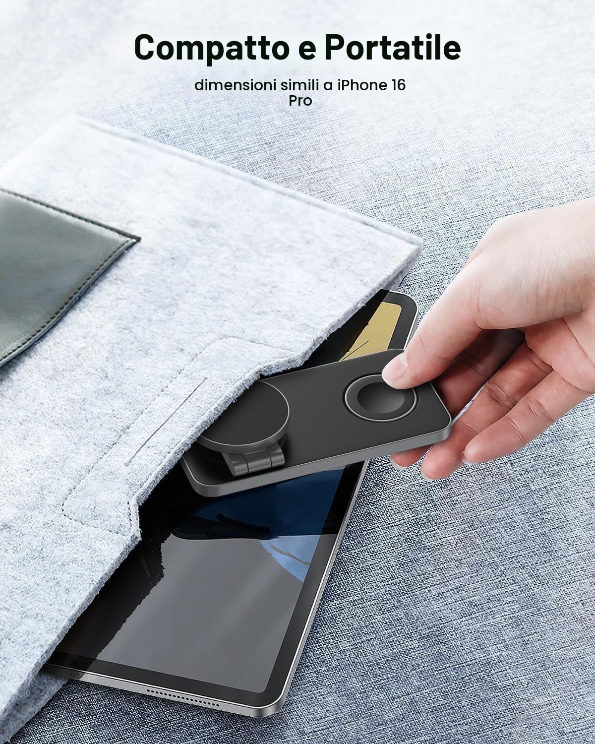 Caricatore Wireless per iPhone con Mag-Safe, 3 in 1 stazione di ricarica per Apple Inductive Wireless Charger per iPhone 17e 17 16 15 14 13 12 Air, Apple Watch 10/9/8/7/6/SE/5/4/3/, per AirPods Pro