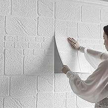 STL Brick Wallpaper - Self Adhesive PE Foam Brick Design 3D Wall Stickers/DIY Wallpaper For Home Hotel Living Room Bedroom & Café (70 X 77Cm, Appx. 5.8Sq Feet) (White Brick)