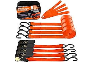 4 Pack Ratchet Straps 15ft Heavy Duty with Soft Loops