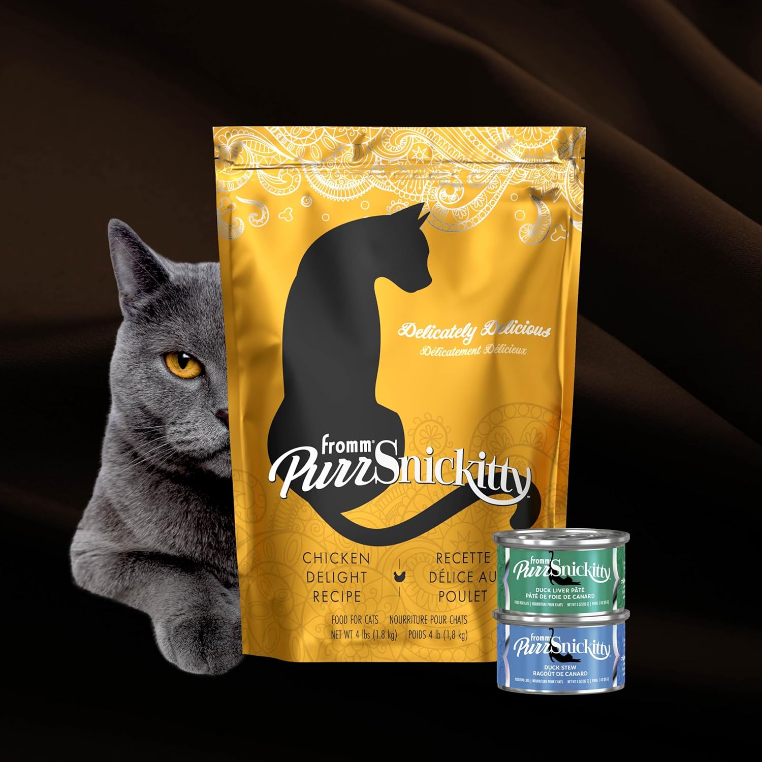 Fromm PurrSnickitty Chicken Delight Cat Food - Premium Dry Cat Food for All Life Stages - Chicken Recipe - 4 lb