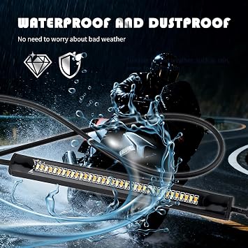 2PCS Motorcycle Turn Signals LED,Dual-Color Fork Motorcycle Blinkers as Turns Signal & Daytime Running Lights,Waterproof Motorcycles Rear Turn Signals Motorcycles Accessories