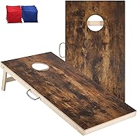 Sportdo Regulation 4x2 ft Solid Wood Cornhole Set with 8 Bean Bags - Foldable Portable Outdoor Bean Bag Toss Game