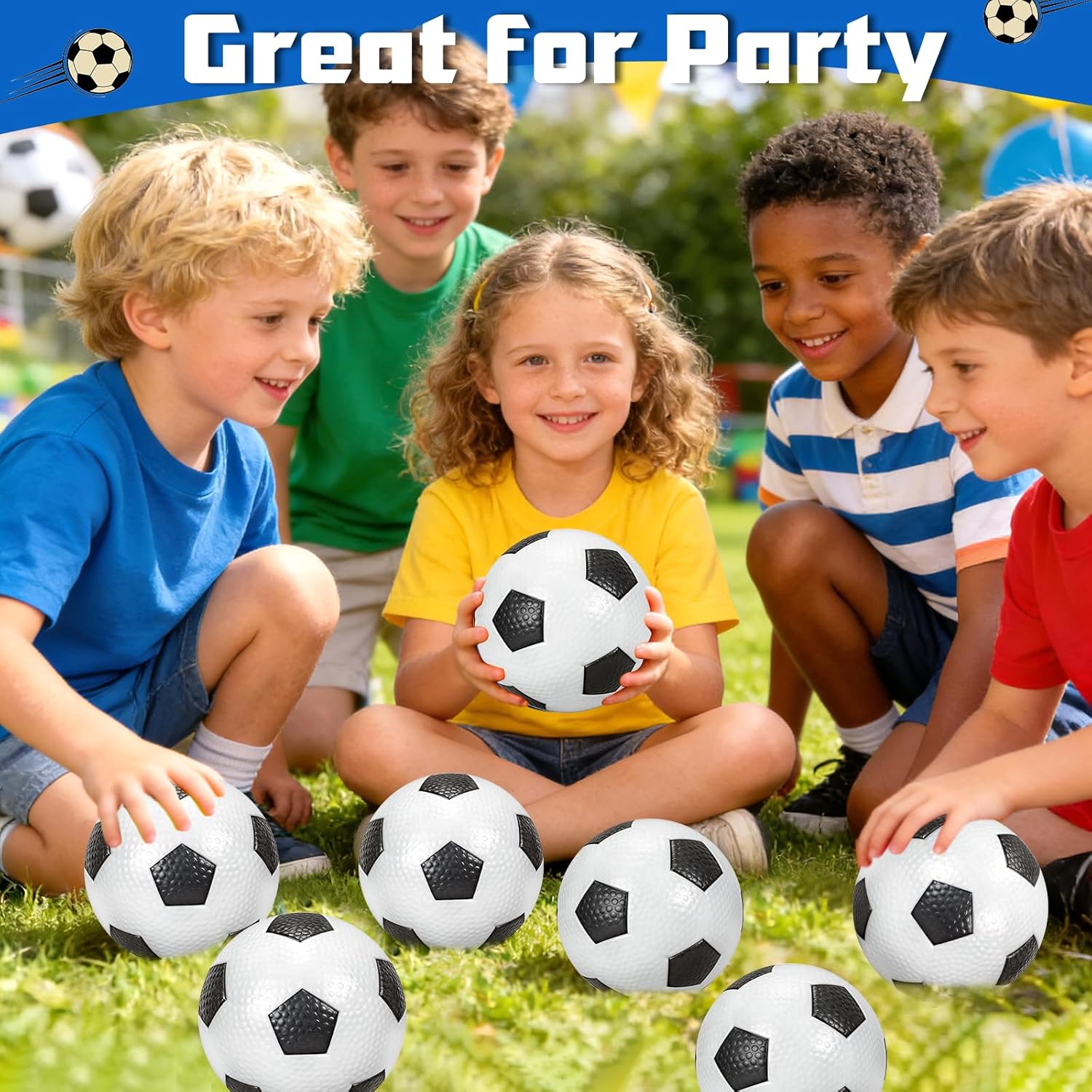 6 Pack Soccer Balls, 6 Inch Inflatable Mini Soccer Ball for Kids Toddlers Indoor Outdoor Sports Games Beach Garden Backyard Party Supplies Playground Balls for Boys Girls Birthday Gift