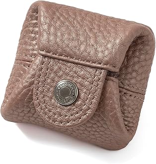 Cockatoo Genuine Leather Coin Pouch Mini Change Holder Snap Pocket Wallet for Men Women (Small, Pink Gold)