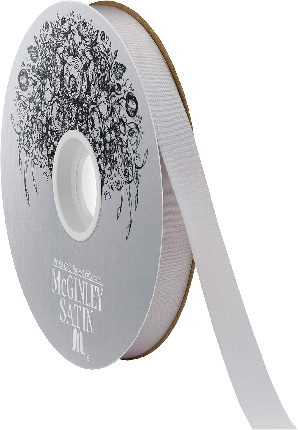 McGinley Mills 9/16 W Acetate Satin Ribbon, Silver Gray, 100 Yard Spool