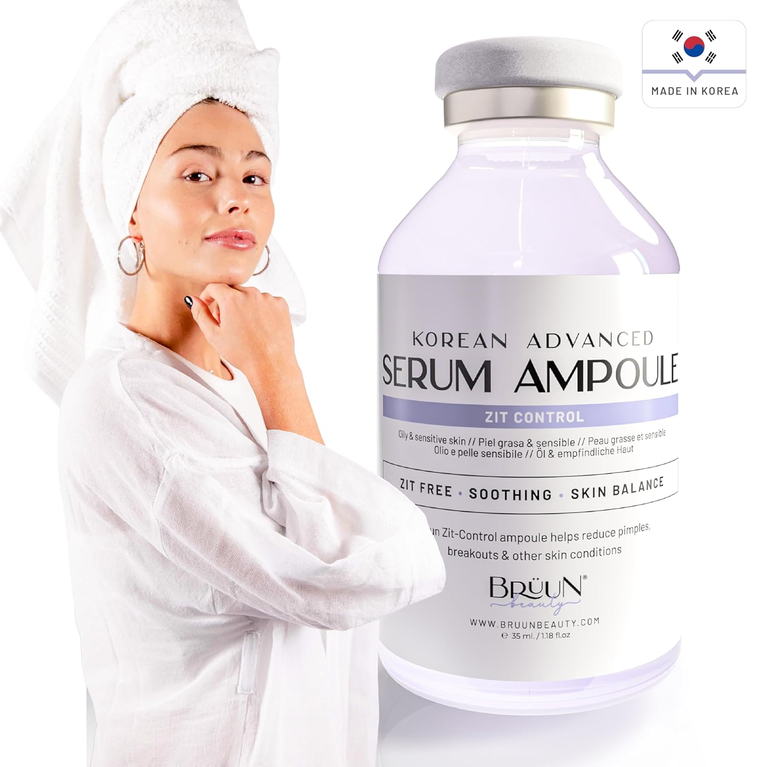 BRÜUN AC - Control Clear and Pure Vita Plus Ampoule - Micro Needling Korean Booster for Face and Body to Use with and without Derma Pen Microneedling Skin Care Serum 1.18 oz - Image 2